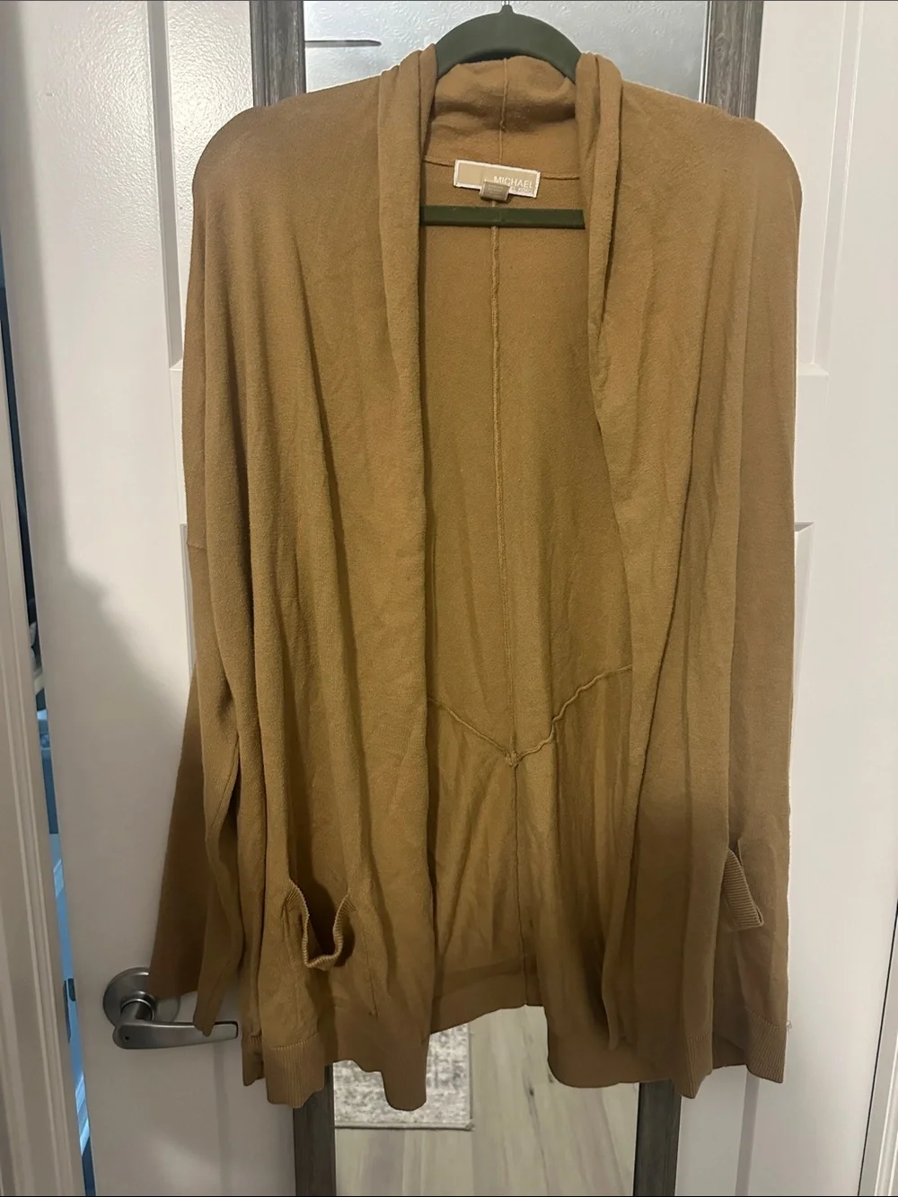Michael Kors XL Women's Open-Front Mustard Cardigan